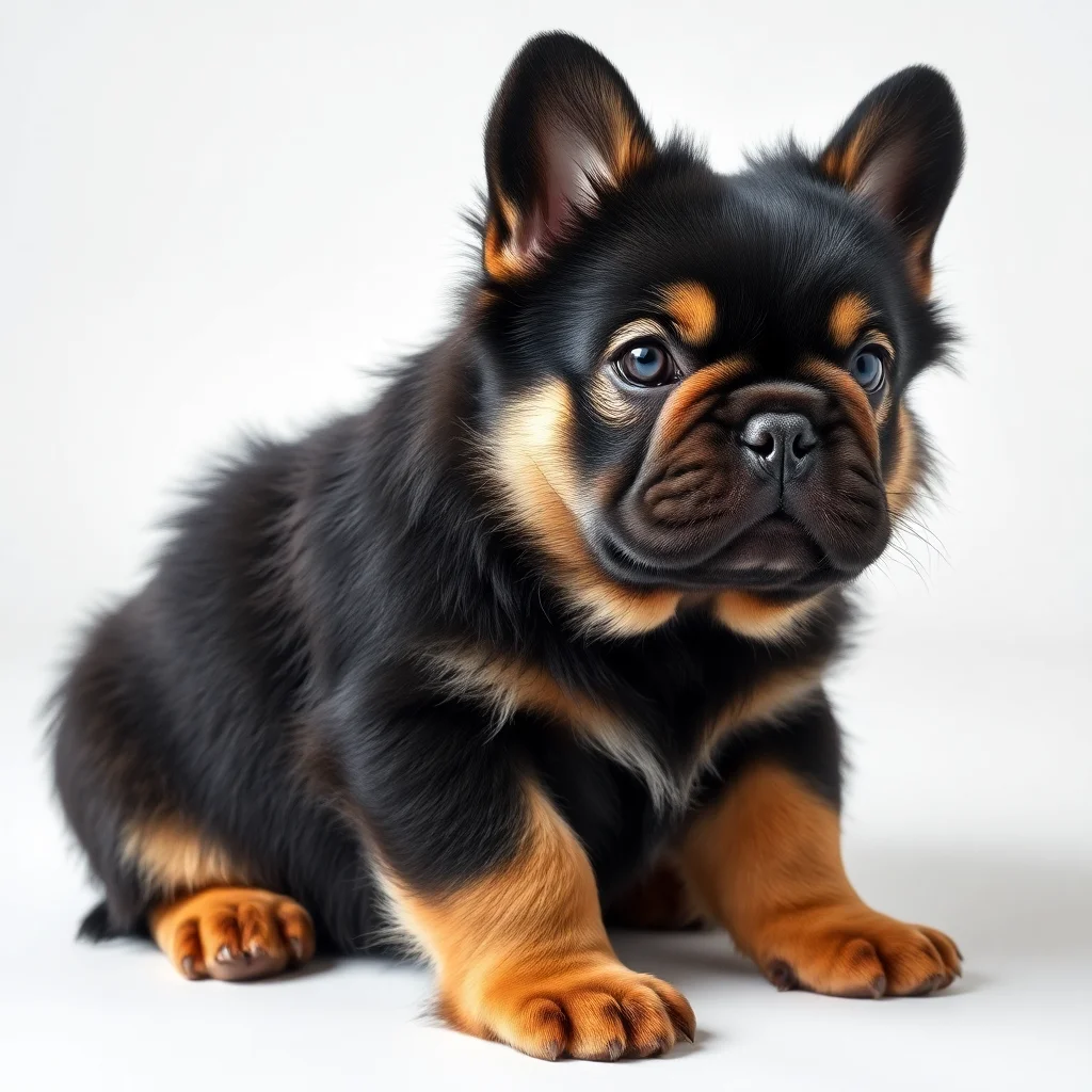 Bulldog Francés Fluffy Black and Tan